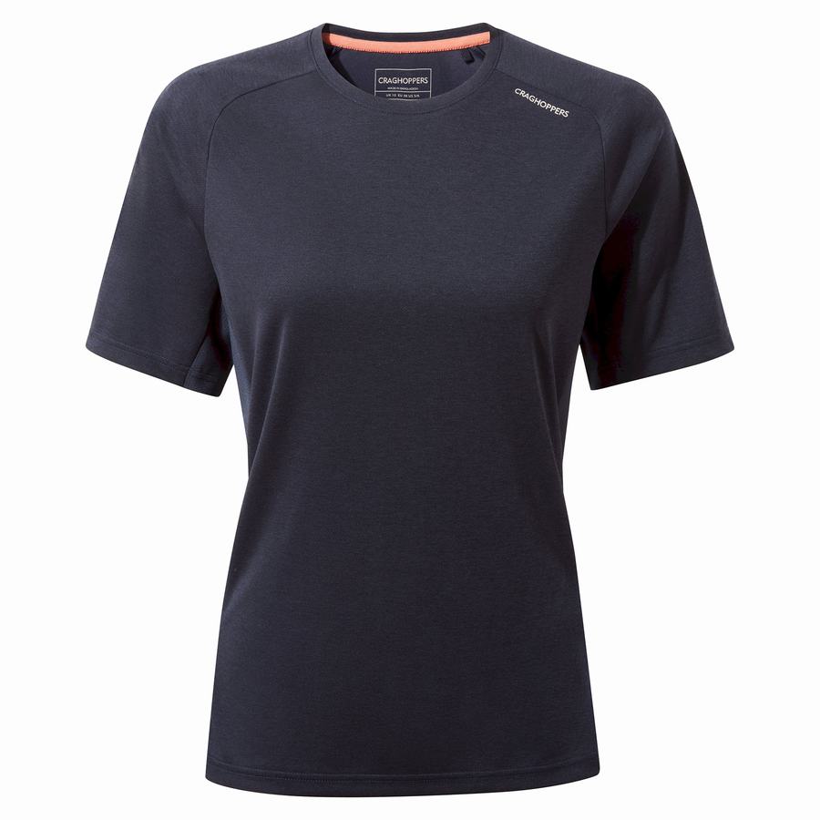 Blue Navy Craghoppers Dynamic Pro Short Sleeve Women\'s T-Shirts | WAV1469JV