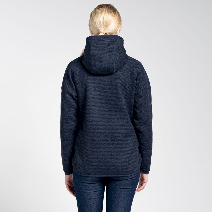 Blue Navy Craghoppers Elena Hooded Half Zip Women's Sweaters | XOQ6098OP