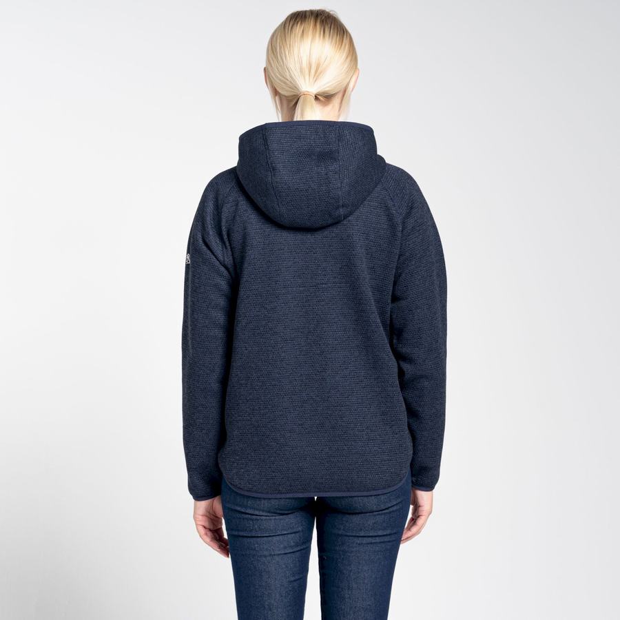 Blue Navy Craghoppers Elena Hooded Women's Sweaters | NUU6168JX