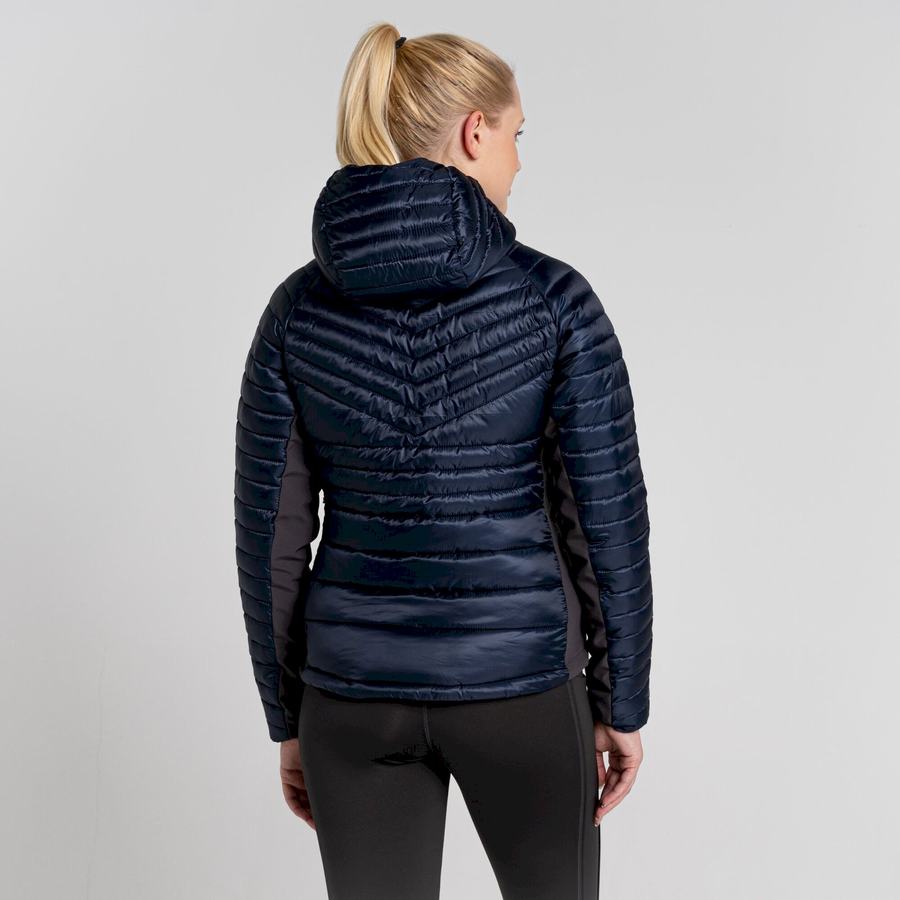 Blue Navy Craghoppers ExpoLite Insulated Hooded Women's Jackets | ZKU4449ON