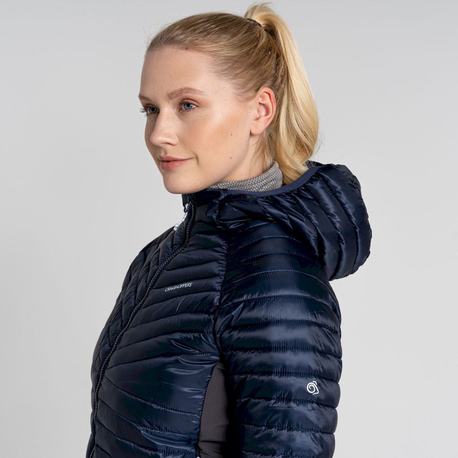 Blue Navy Craghoppers ExpoLite Insulated Hooded Women's Jackets | ZKU4449ON