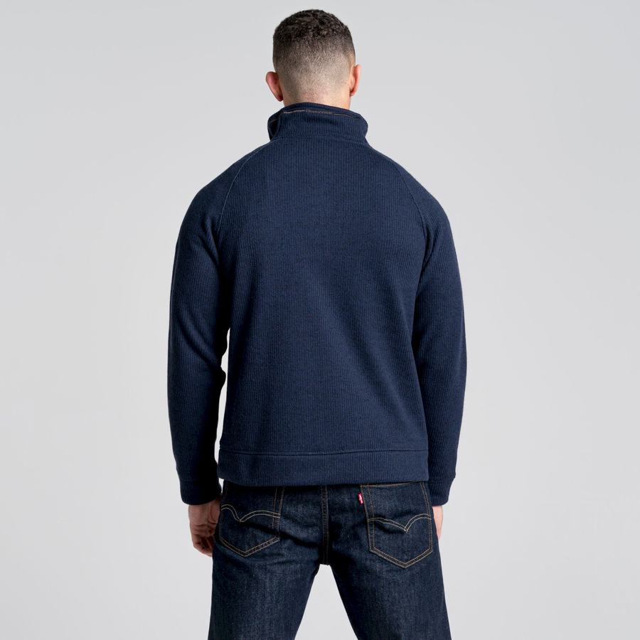 Blue Navy Craghoppers Logan Half Zip Men's Sweaters | XEG5637TJ