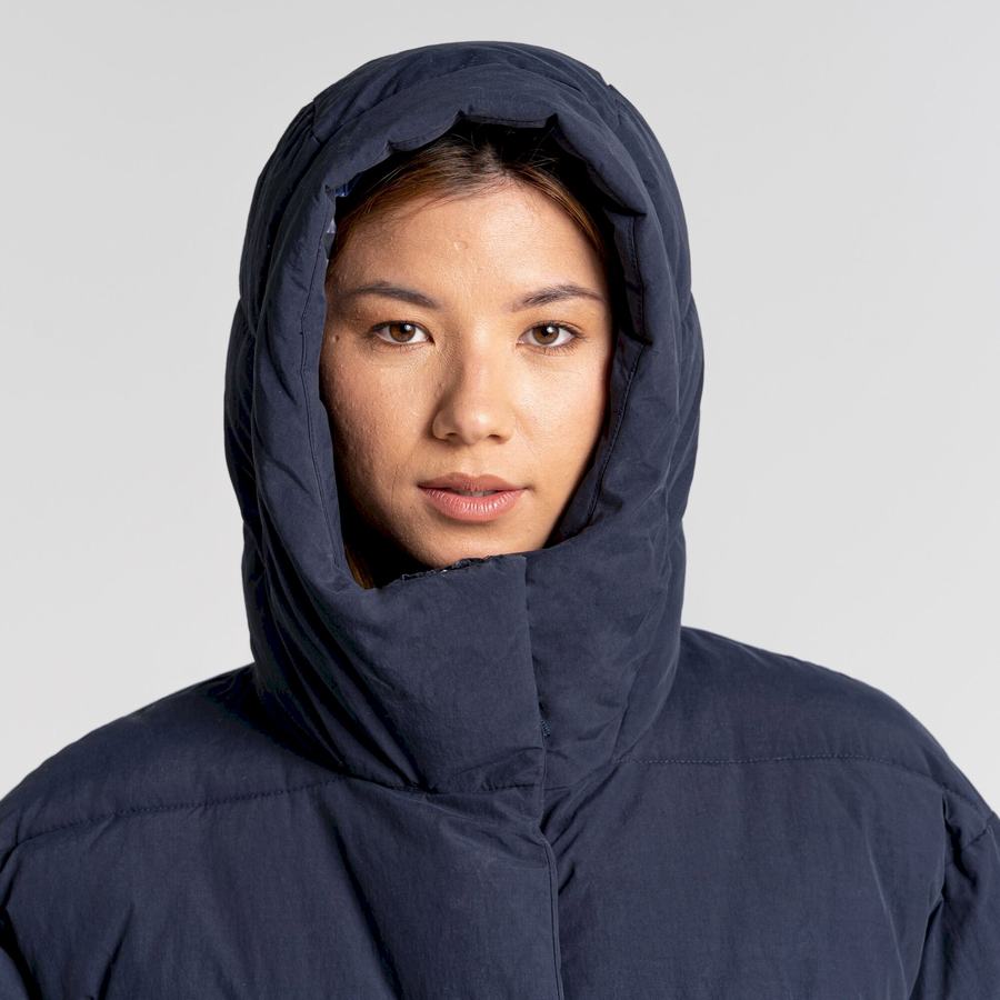 Blue Navy Craghoppers Madora Insulated Hooded Women's Jackets | ERJ6675YW