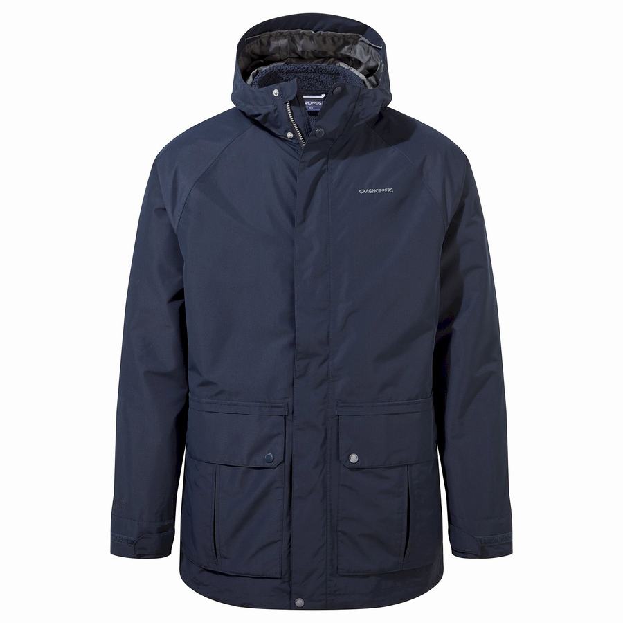 Blue Navy Craghoppers Milford 3 In 1 Men's Jackets | NED966YD