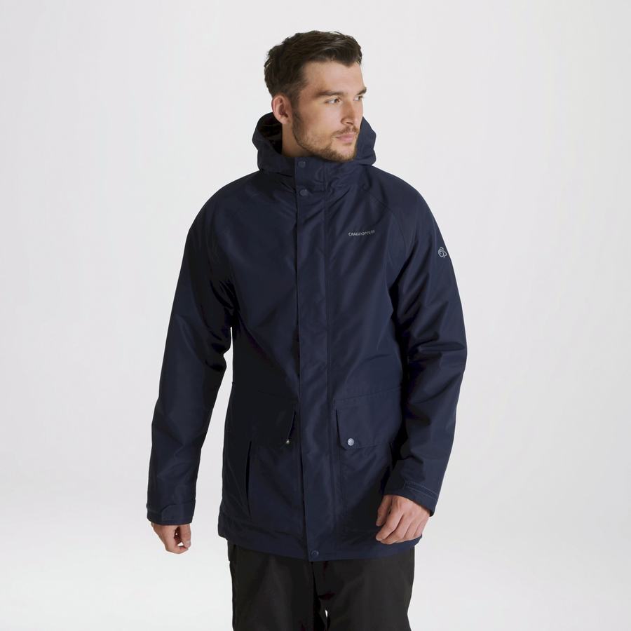 Blue Navy Craghoppers Milford 3 In 1 Men's Jackets | NED966YD