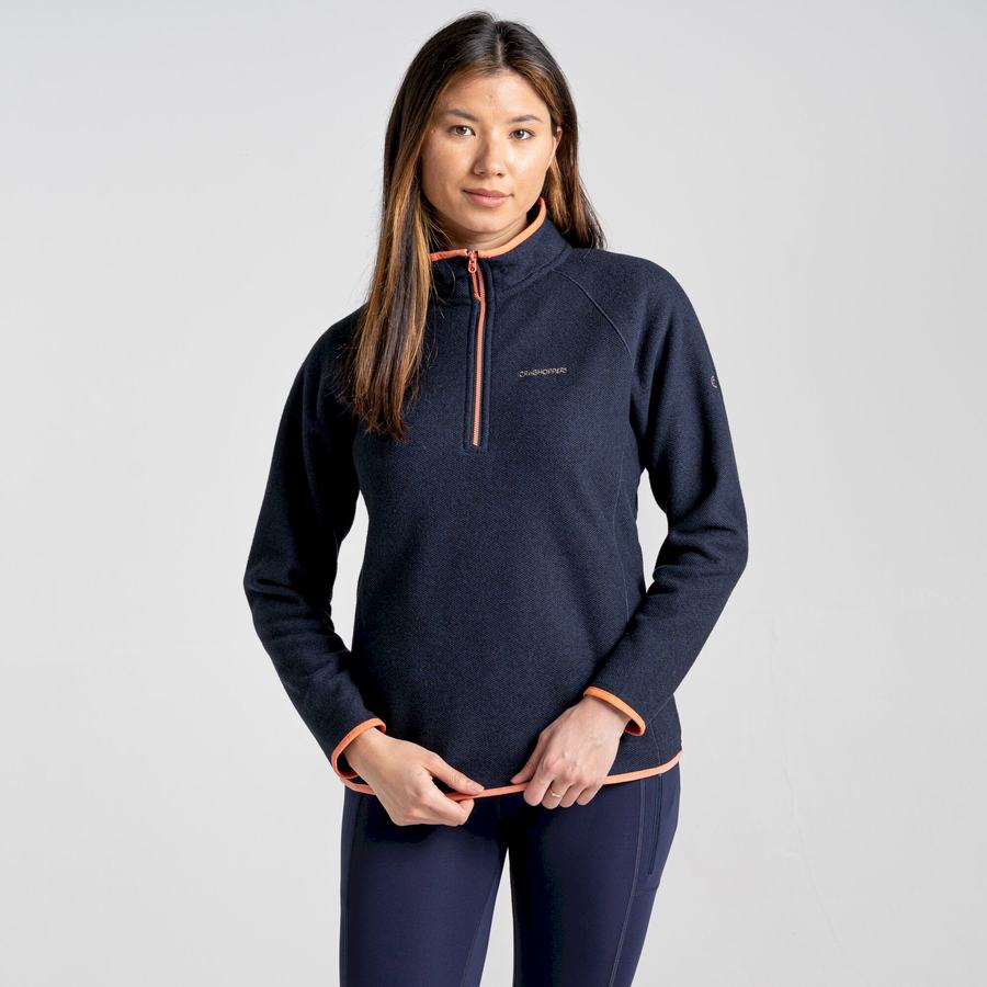 Blue Navy Craghoppers Milia Half Zip Women's Sweaters | TLL2198AO