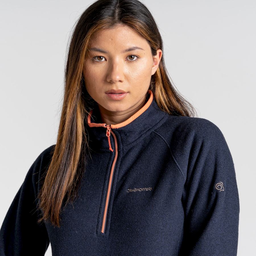 Blue Navy Craghoppers Milia Half Zip Women's Sweaters | TLL2198AO