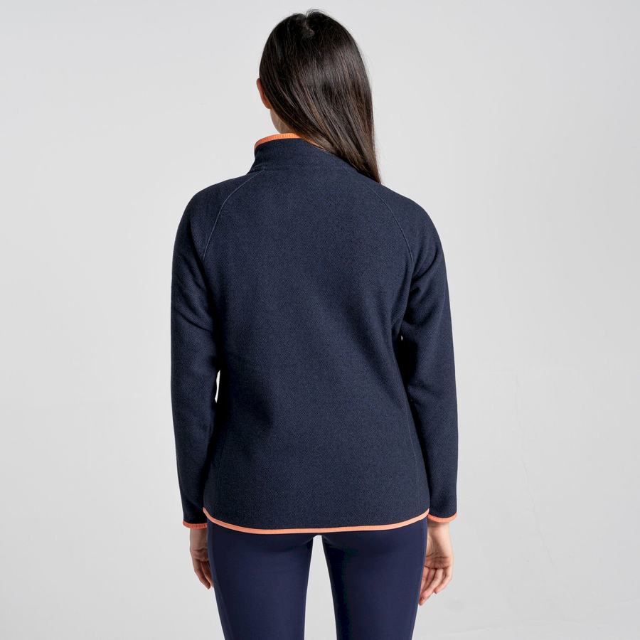 Blue Navy Craghoppers Milia Half Zip Women's Sweaters | TLL2198AO