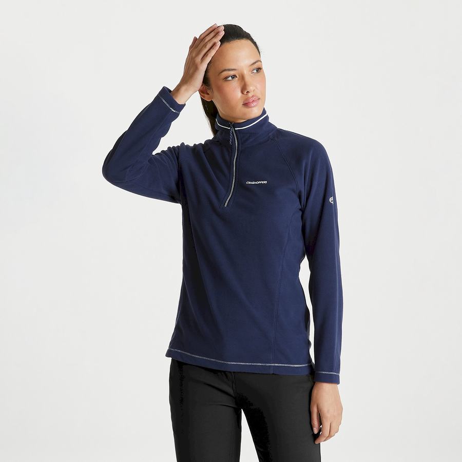 Blue Navy Craghoppers Miska Half Zip Women's Sweaters | LPE9158ES