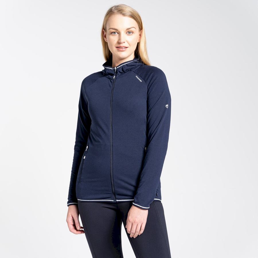 Blue Navy Craghoppers NosiLife Milanta Hooded Women's T-Shirts | HUU6959EJ