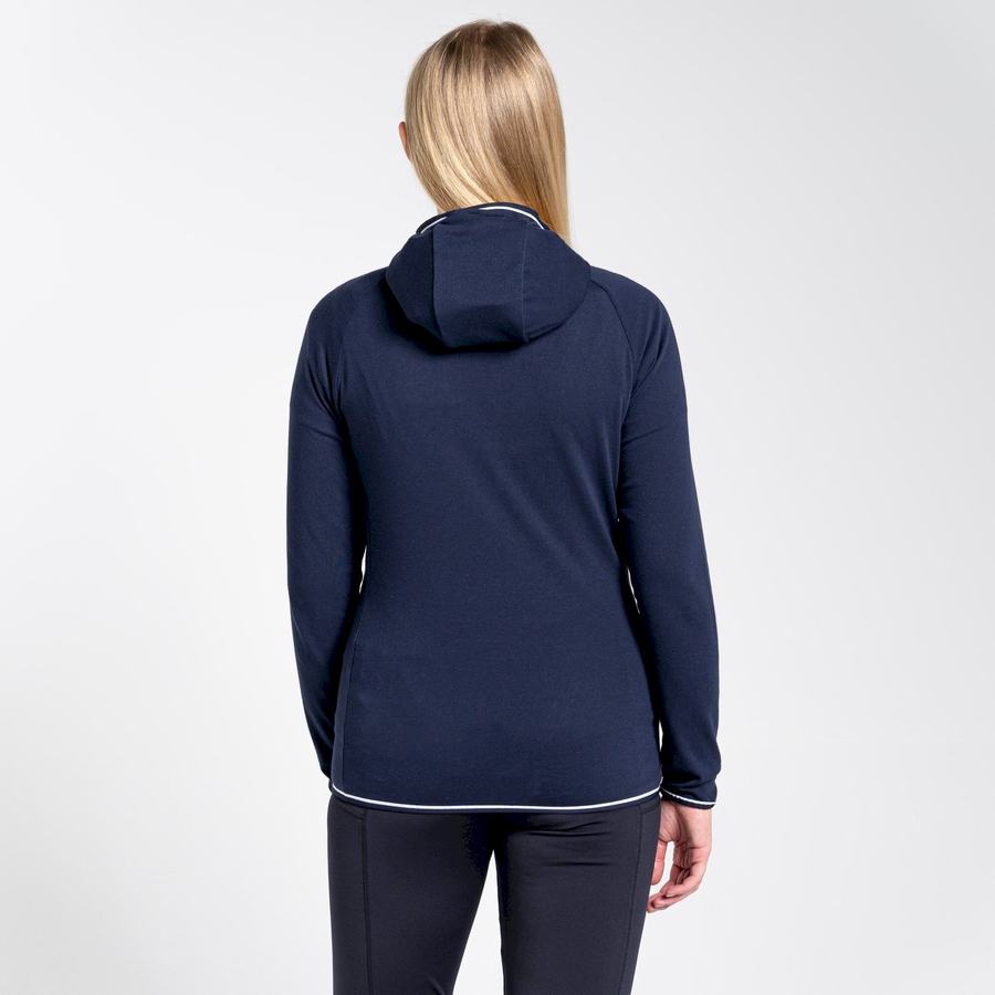 Blue Navy Craghoppers NosiLife Milanta Hooded Women's T-Shirts | HUU6959EJ