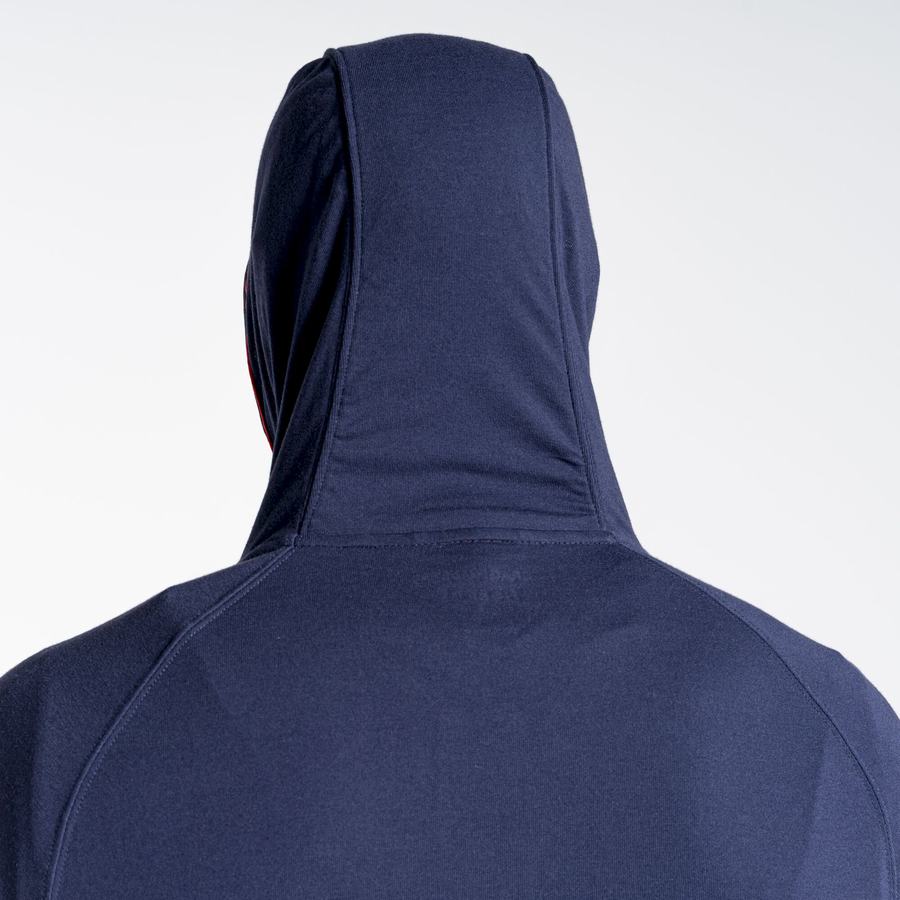 Blue Navy Craghoppers NosiLife Nepos Hooded Men's T-Shirts | LWQ8520BF