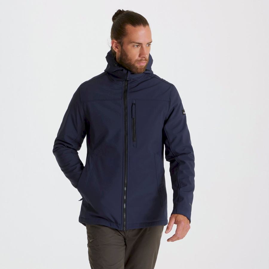 Blue Navy Craghoppers Oswin Insulated Hooded Men's Jackets | PON976BQ