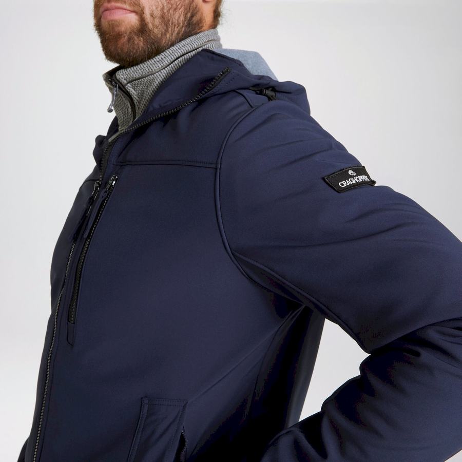 Blue Navy Craghoppers Oswin Insulated Hooded Men's Jackets | PON976BQ