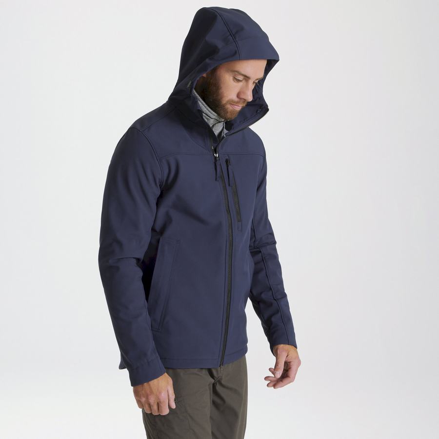 Blue Navy Craghoppers Oswin Insulated Hooded Men's Jackets | PON976BQ