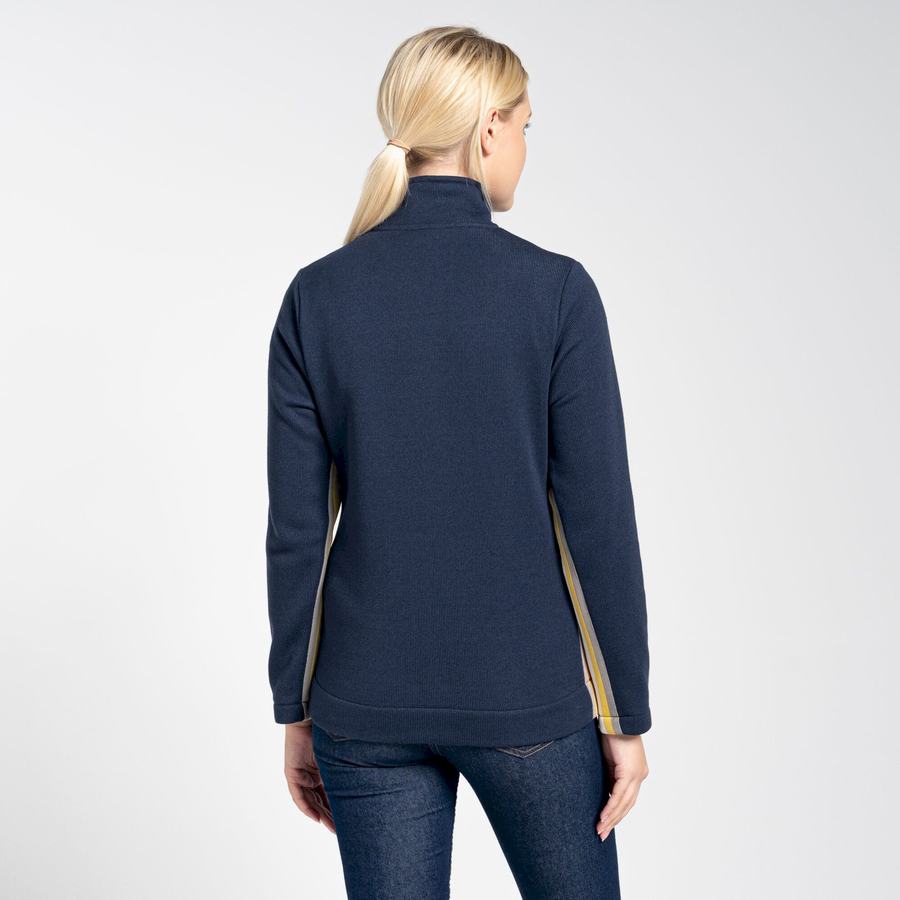 Blue Navy Craghoppers Pinalla Half Zip Women's Sweaters | JGJ6761KZ