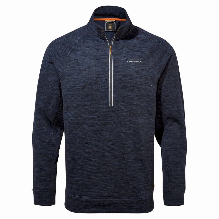 Blue Navy Craghoppers Stromer Half Men's Sweaters | ZKB7661ZT