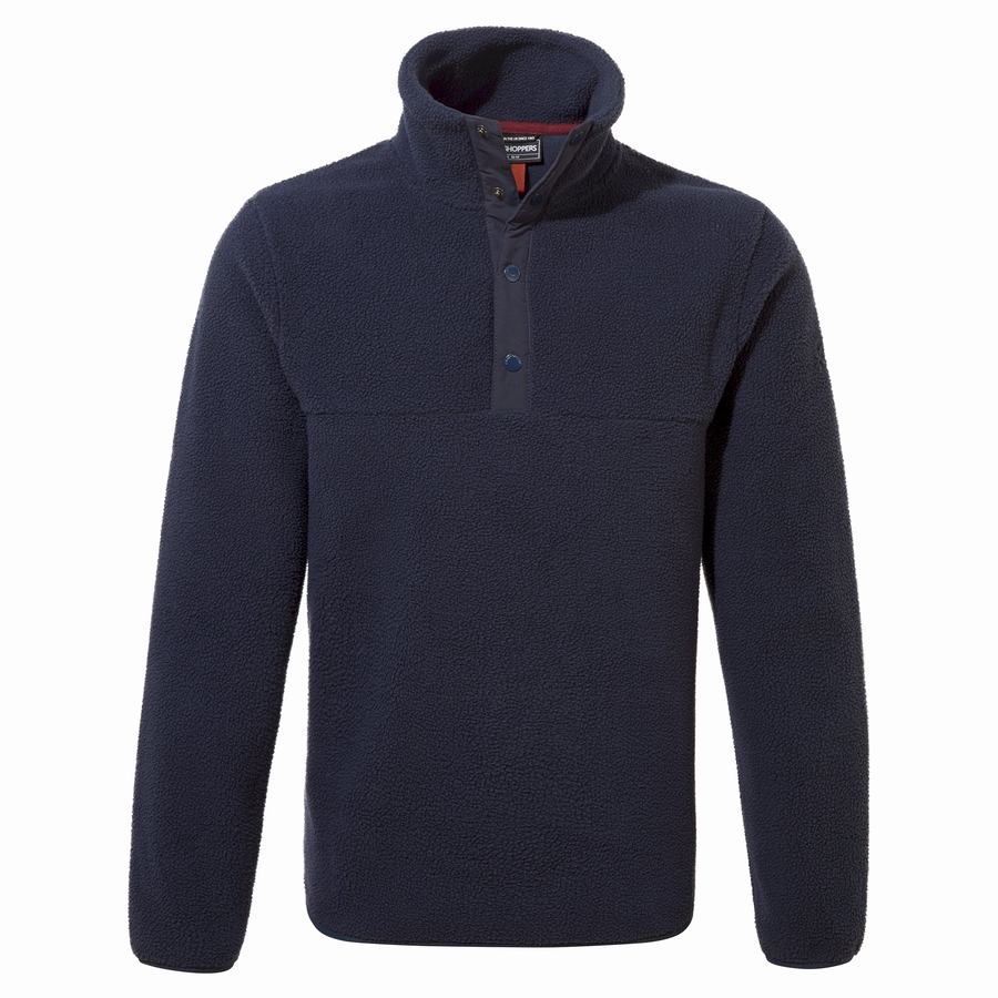 Blue Navy Craghoppers Sulivan Overhead Men's Sweaters | SOW2264MV