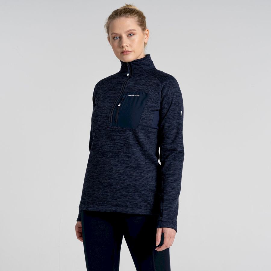 Blue Navy Craghoppers Trina Half Zip Women's Sweaters | XGX9016XB