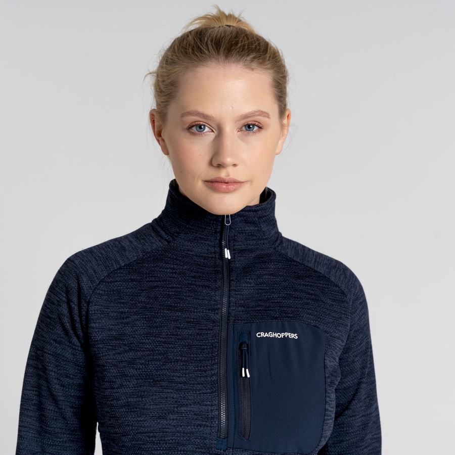 Blue Navy Craghoppers Trina Half Zip Women's Sweaters | XGX9016XB