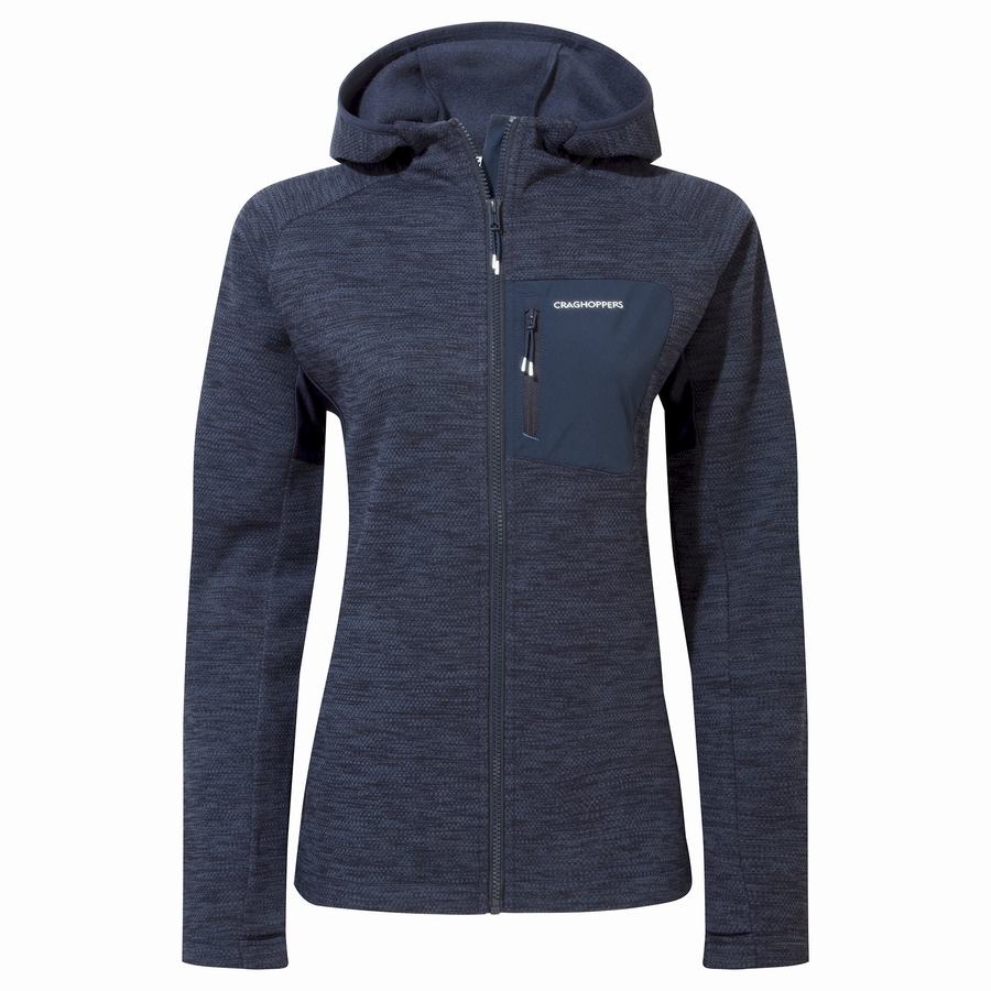 Blue Navy Craghoppers Trina Hooded Women\'s Jackets | IFL143RZ