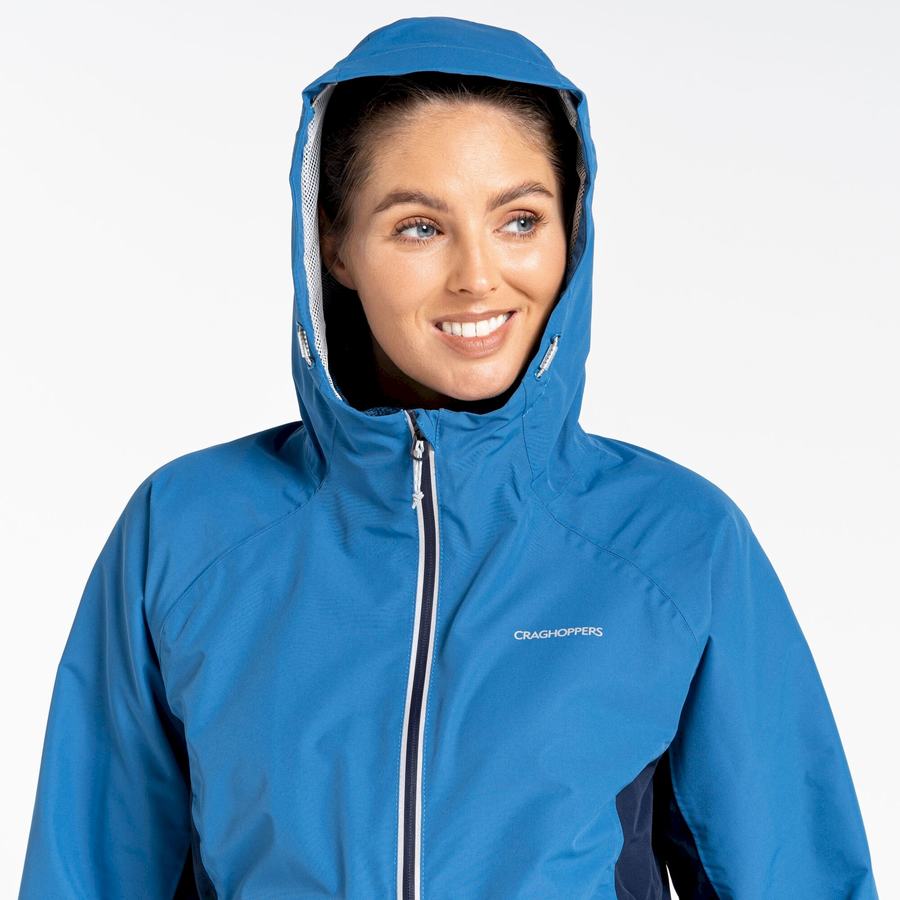 Blue Navy Craghoppers Waterproof Atlas Women's Jackets | IPL755AV