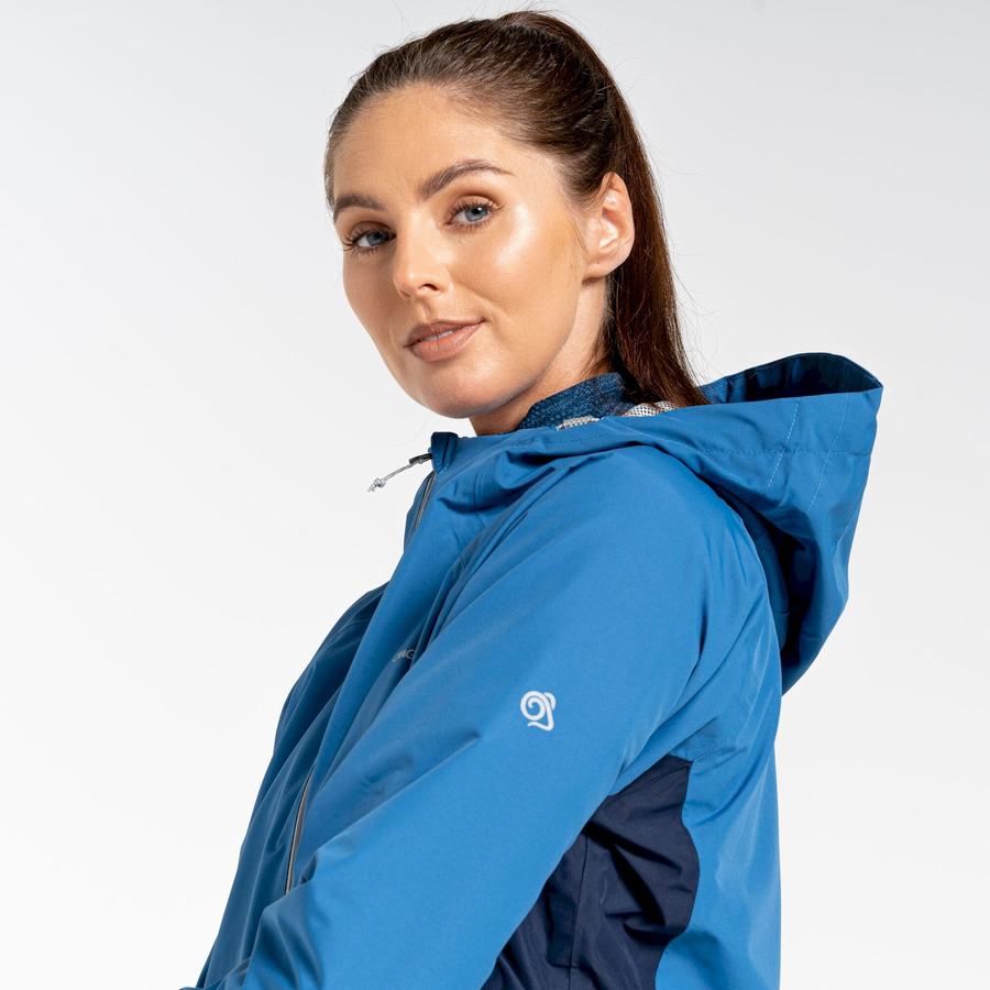 Blue Navy Craghoppers Waterproof Atlas Women's Jackets | IPL755AV