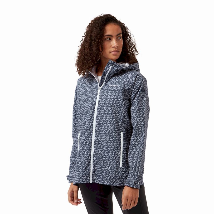 Blue Navy Craghoppers Waterproof Laurel Women's Jackets | FSR27BJ