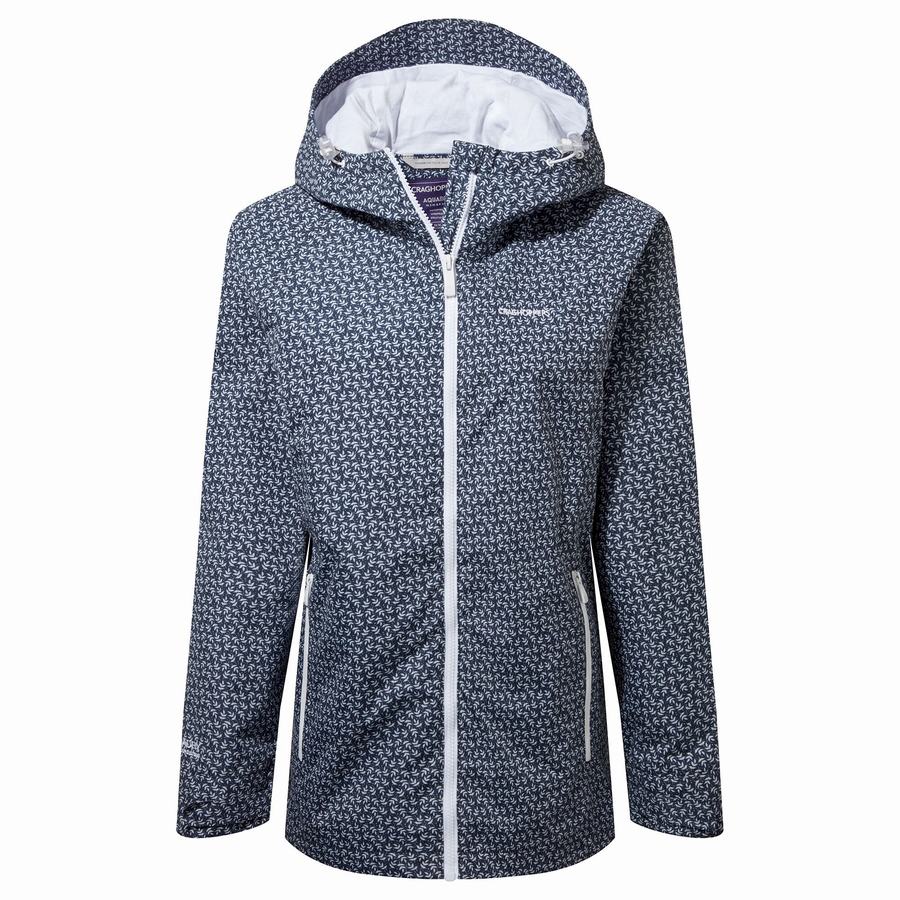 Blue Navy Craghoppers Waterproof Laurel Women's Jackets | FSR27BJ