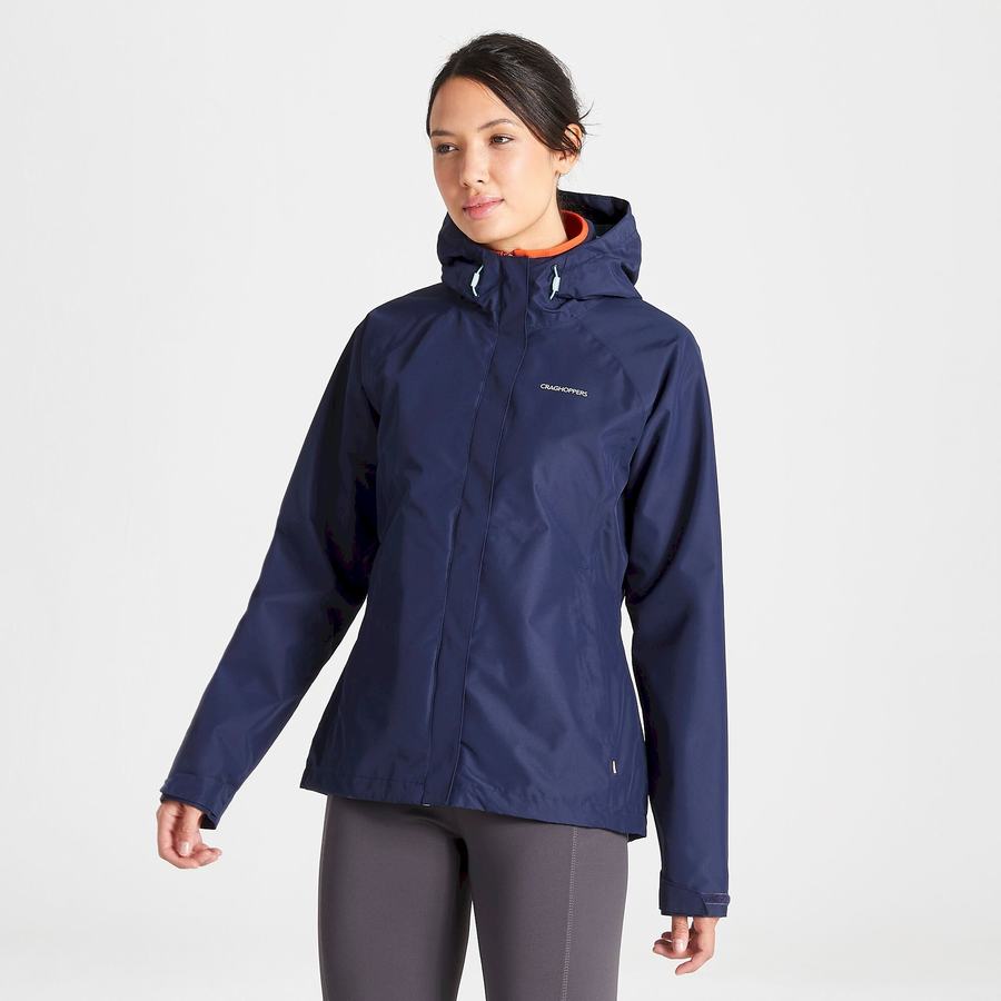 Blue Navy Craghoppers Waterproof Orion Women's Jackets | XGR3152DB