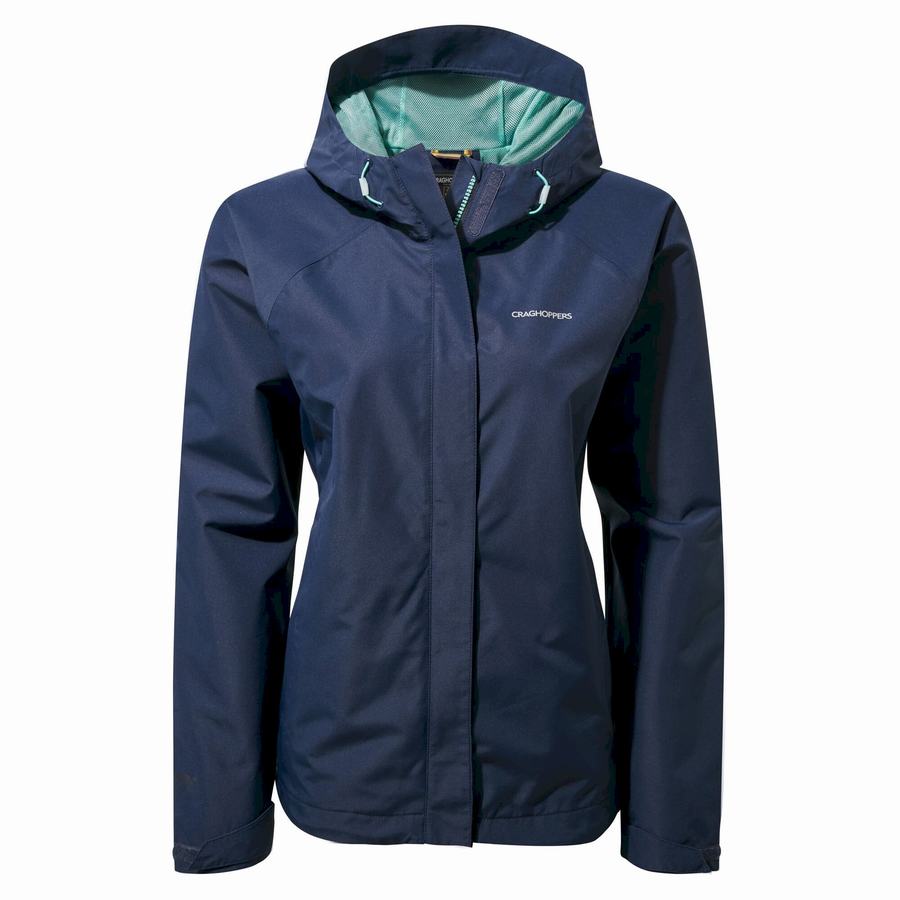 Blue Navy Craghoppers Waterproof Orion Women's Jackets | XGR3152DB