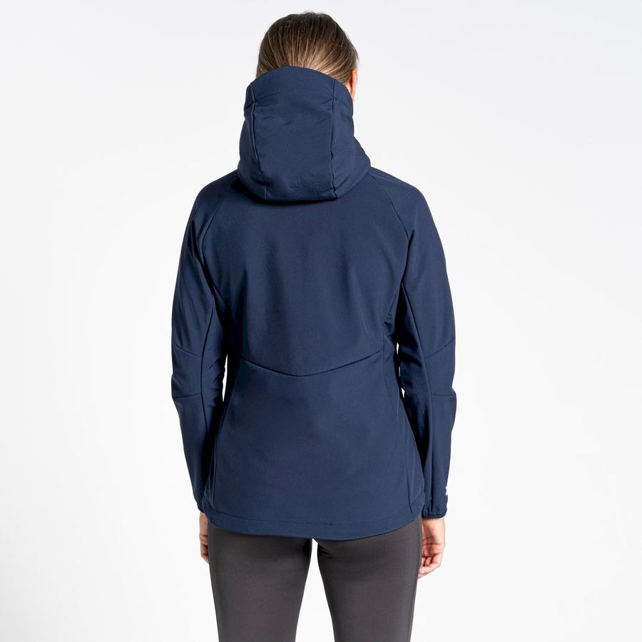 Blue Navy Grey Craghoppers Kalti Weatherproof Hooded Women's Jackets | TAV4542FE