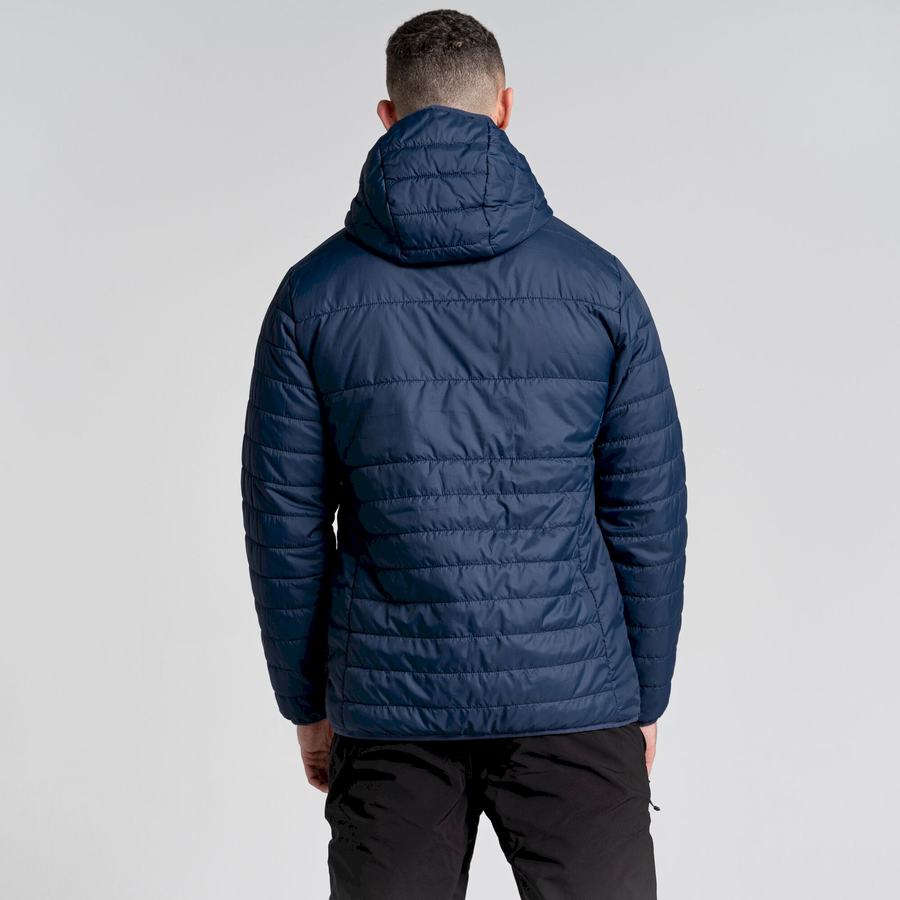 Blue Navy Red Craghoppers Compresslite VI Hooded Men's Jackets | VQJ3950GH