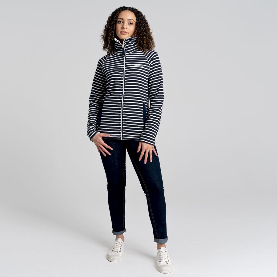 Blue Navy Stripes Craghoppers Ella Women\'s Sweaters | GFH2243XO