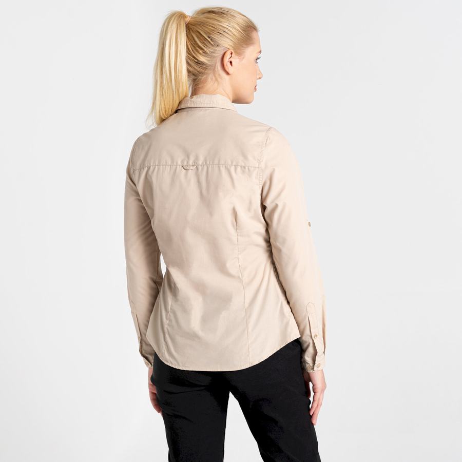 Brown Craghoppers Kiwi II Long Sleeved Women's Shirts | HEP2194OA