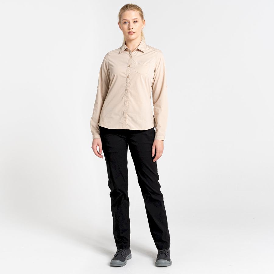 Brown Craghoppers Kiwi II Long Sleeved Women's Shirts | HEP2194OA