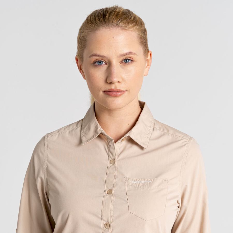 Brown Craghoppers Kiwi II Long Sleeved Women's Shirts | HEP2194OA