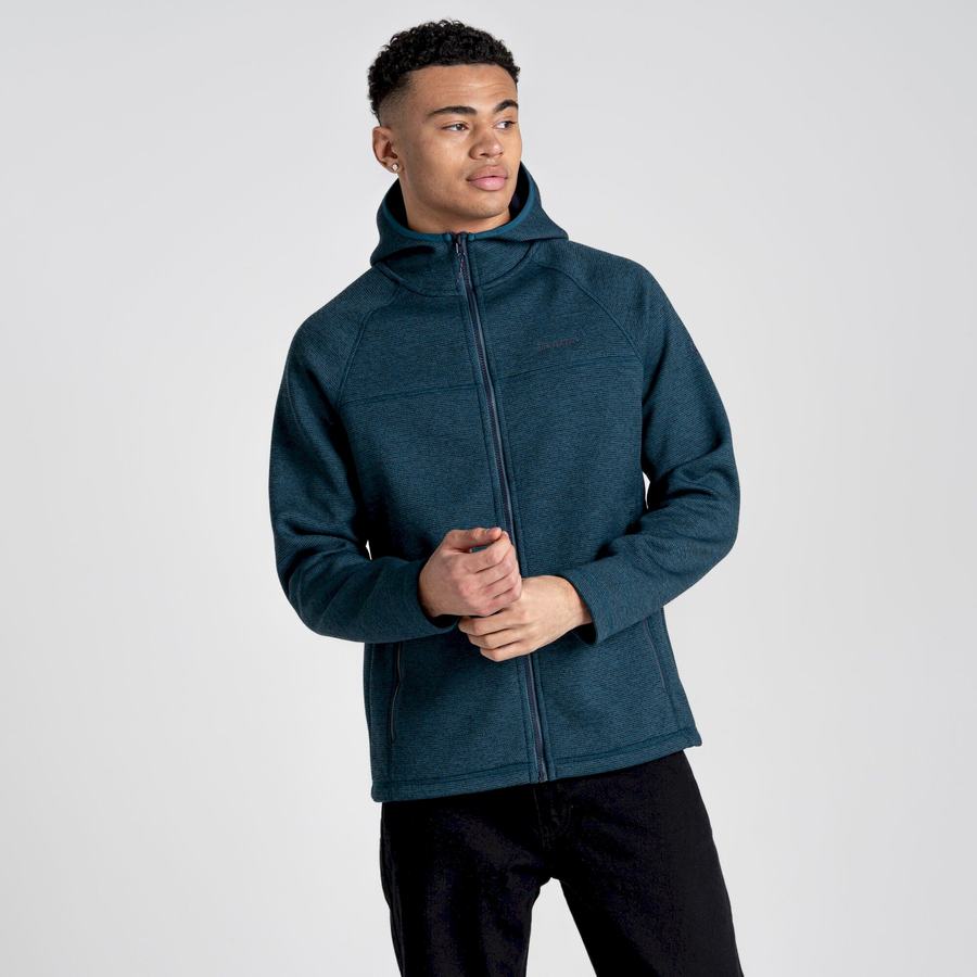 Dark Blue Craghoppers Brayden Hooded Men's Sweaters | AIZ5826ZA