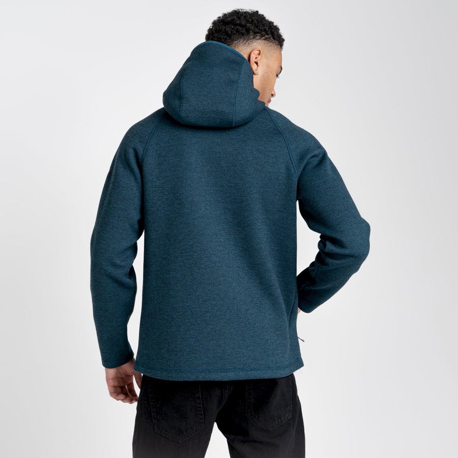 Dark Blue Craghoppers Brayden Hooded Men's Sweaters | AIZ5826ZA