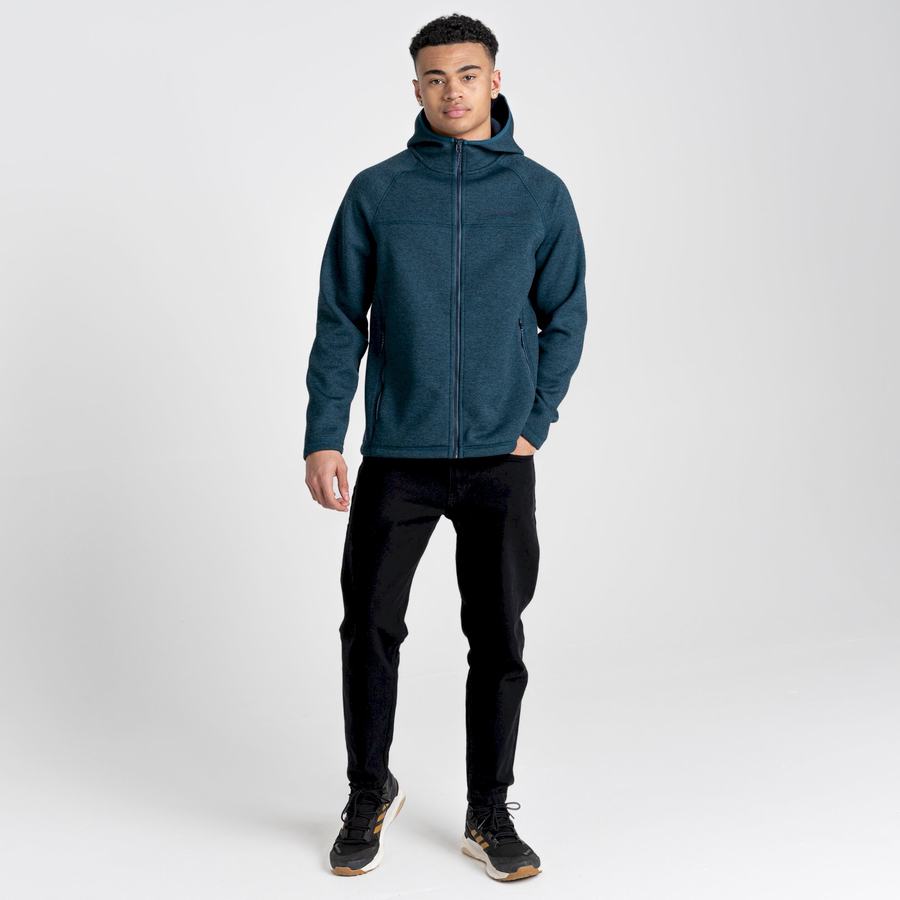 Dark Blue Craghoppers Brayden Hooded Men's Sweaters | AIZ5826ZA