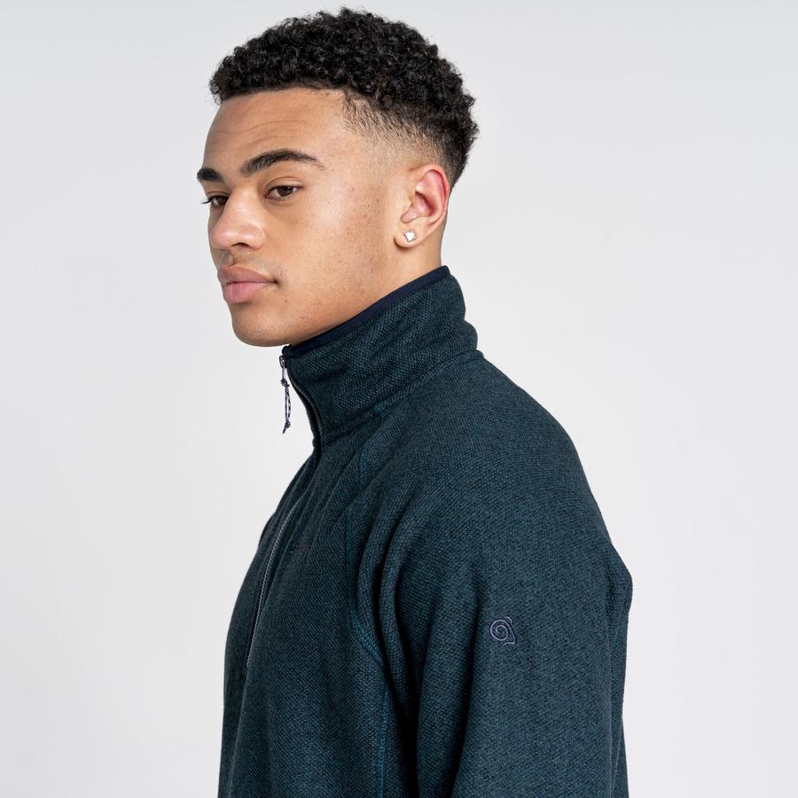 Dark Blue Craghoppers Durrus Half Zip Men's Sweaters | DFD8873KG