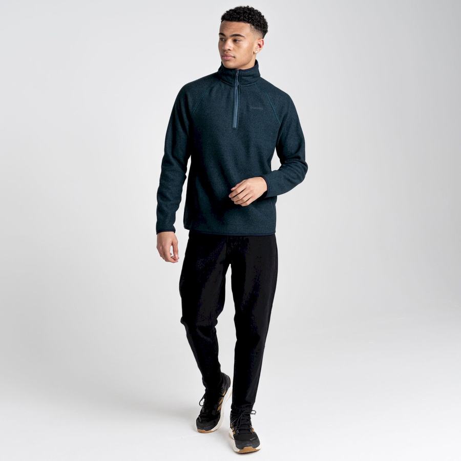 Dark Blue Craghoppers Durrus Half Zip Men's Sweaters | DFD8873KG