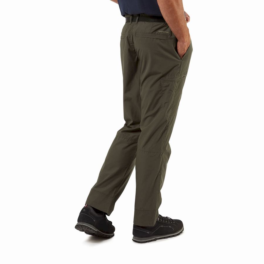 Dark Green Craghoppers Kiwi Boulder Men's Trousers | QOO9422GA