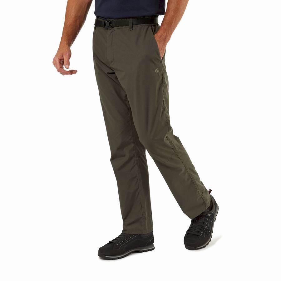 Dark Green Craghoppers Kiwi Boulder Men\'s Trousers | QOO9422GA