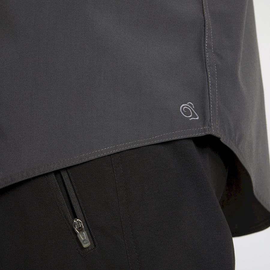 Dark Grey Craghoppers Expert Kiwi Long Sleeved Men's Shirts | SJF5354HR