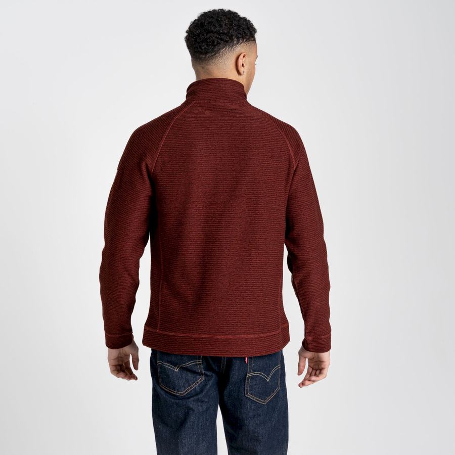 Dark Red Craghoppers Elton Half Zip Men's Sweaters | VLV9013FG