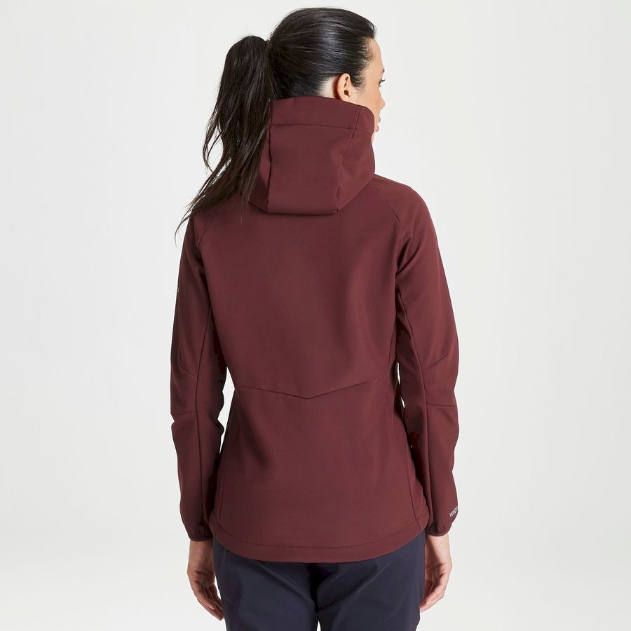 Dark Red Craghoppers Kalti Weatherproof Hooded Women's Jackets | XAP239AI