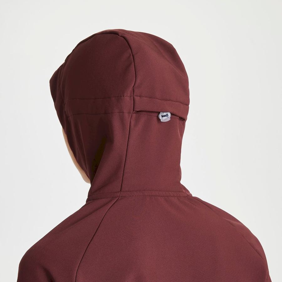 Dark Red Craghoppers Kalti Weatherproof Hooded Women's Jackets | XAP239AI