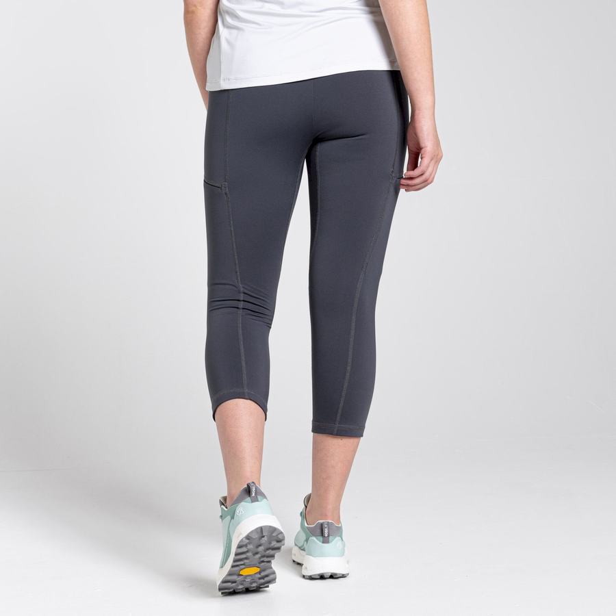 Deep Grey Craghoppers Dynamic Cropped Women's Leggings | GIS701LG