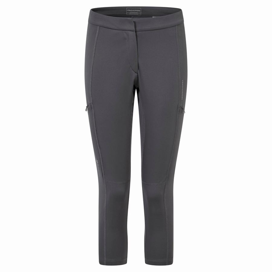 Deep Grey Craghoppers Dynamic Cropped Women's Leggings | GIS701LG